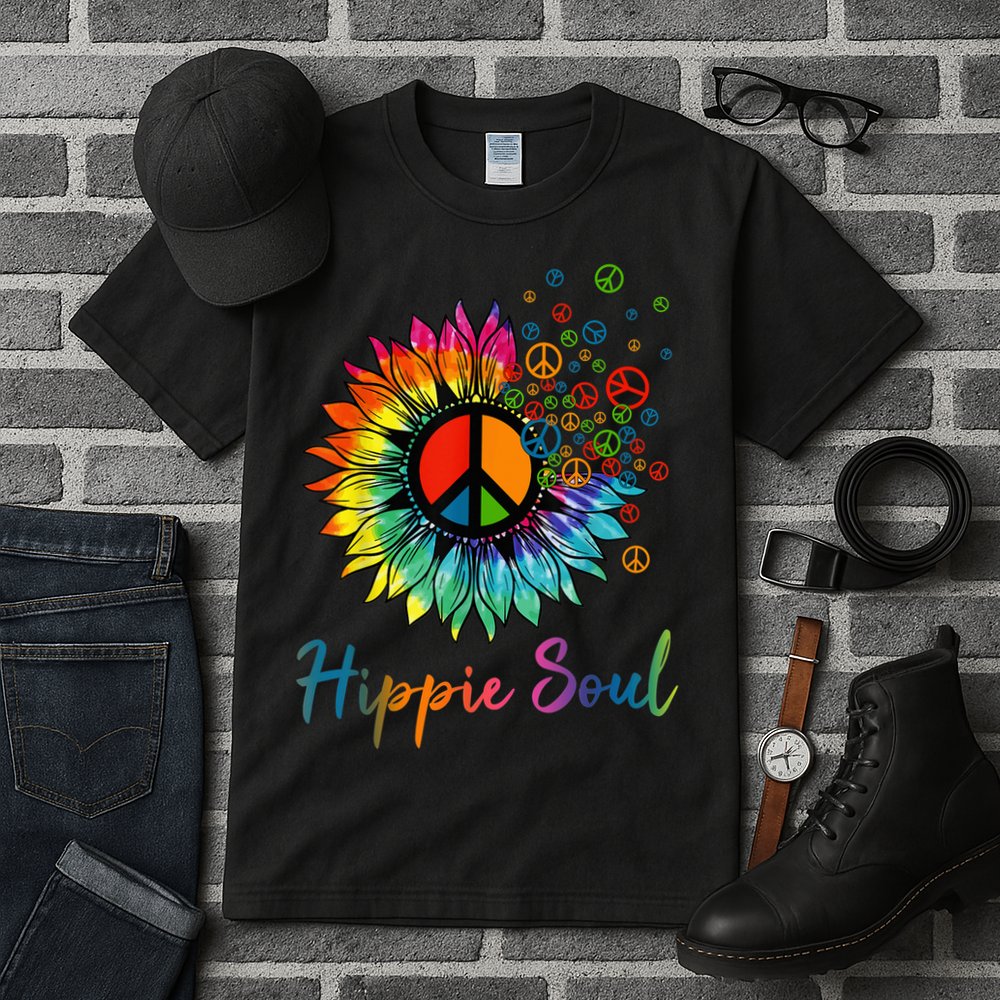 Daisy Peace Sign Hippie Soul Retro Hippie Flower Lovers Tall T-Shirt