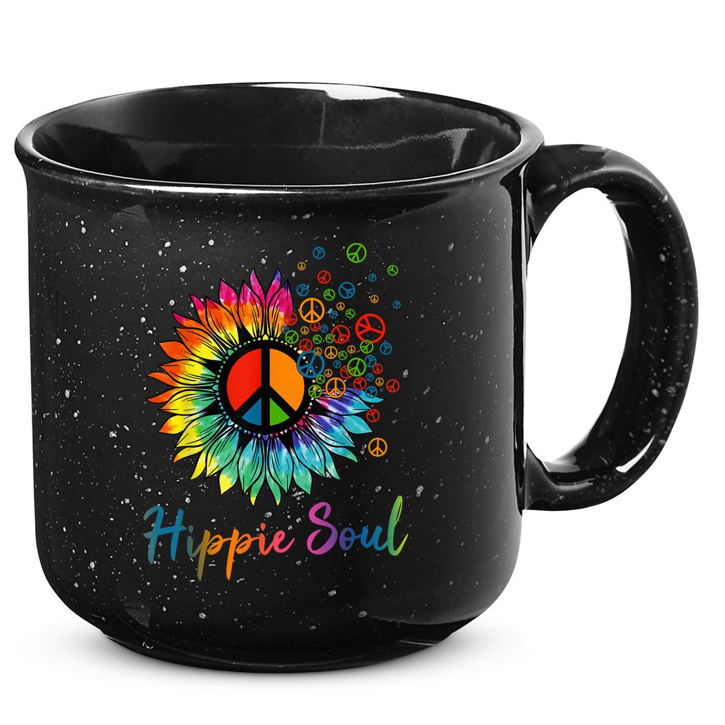 Daisy Peace Sign Hippie Soul Retro Hippie Flower Lovers 15oz Campfire Ceramic Mug