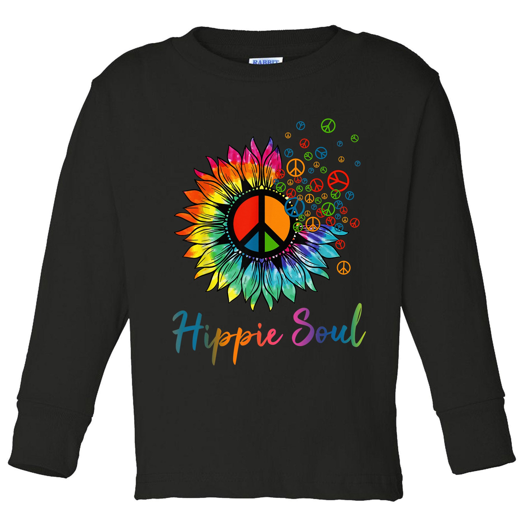 Daisy Peace Sign Hippie Soul Retro Hippie Flower Lovers Toddler Long Sleeve Shirt