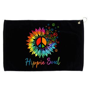 Daisy Peace Sign Hippie Soul Retro Hippie Flower Lovers Grommeted Golf Towel