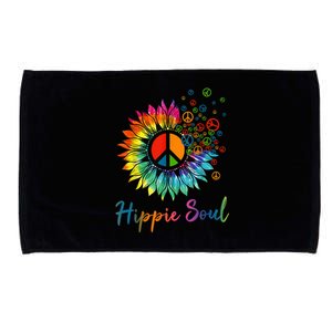 Daisy Peace Sign Hippie Soul Retro Hippie Flower Lovers Microfiber Hand Towel