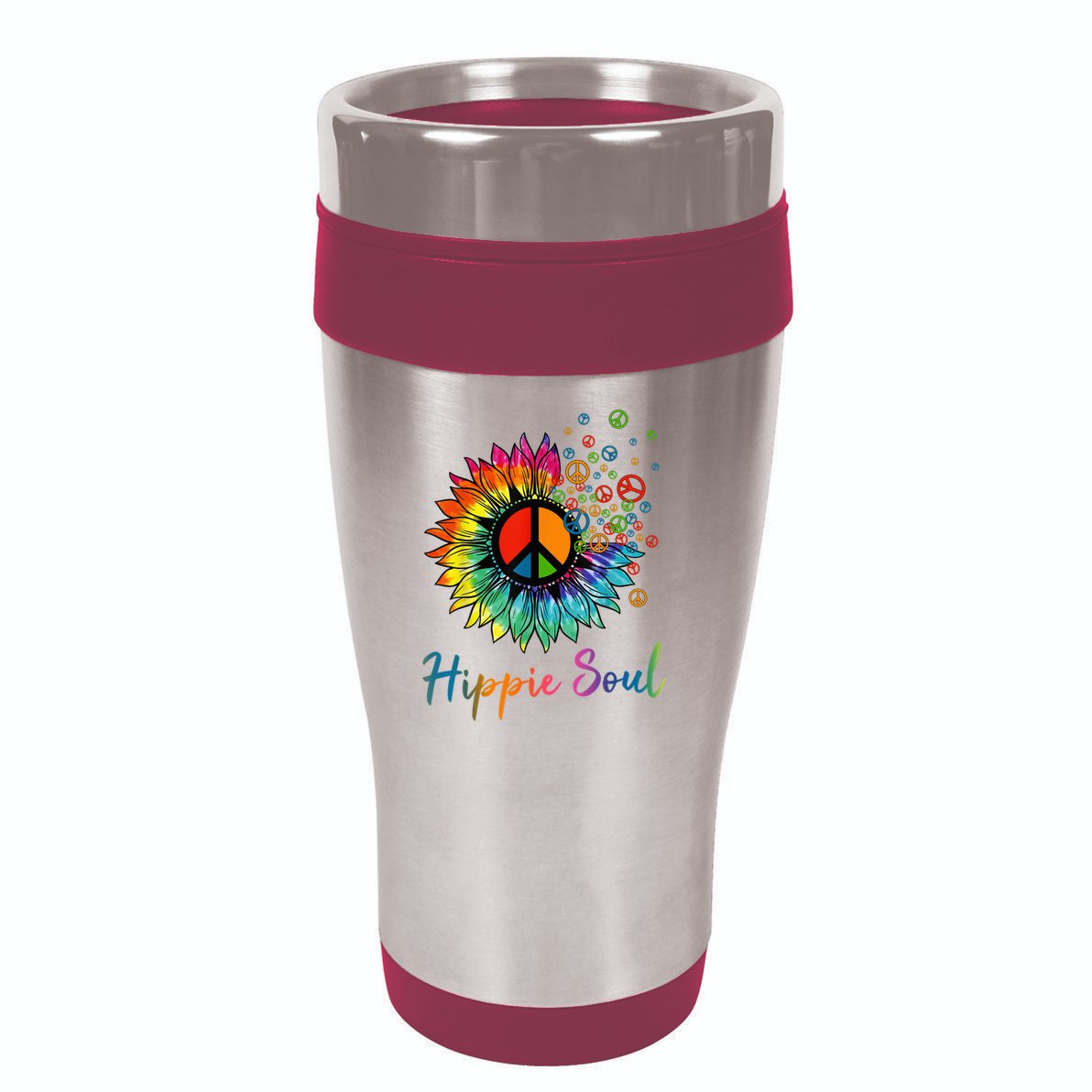 Daisy Peace Sign Hippie Soul Retro Hippie Flower Lovers 16oz Travel Tumbler