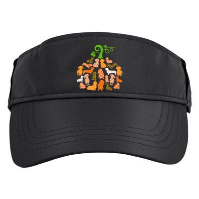 Dachshund Pumpkin Shape Plaid Leopard Dog Autumn Halloween Adult Drive Performance Visor