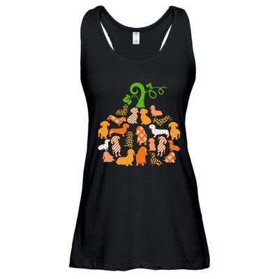 Dachshund Pumpkin Shape Plaid Leopard Dog Autumn Halloween Ladies Essential Flowy Tank