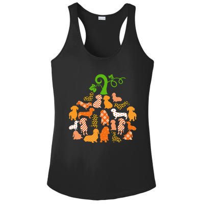 Dachshund Pumpkin Shape Plaid Leopard Dog Autumn Halloween Ladies PosiCharge Competitor Racerback Tank