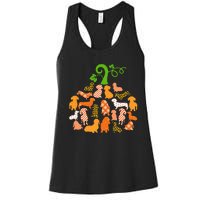 Dachshund Pumpkin Shape Plaid Leopard Dog Autumn Halloween Women's Racerback Tank