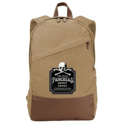 Dead Pancreas Society Type One Diabetes T1D Awareness Skull Cotton Canvas Backpack