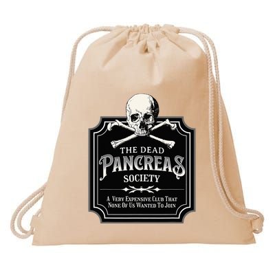 Dead Pancreas Society Type One Diabetes T1D Awareness Skull Drawstring Bag