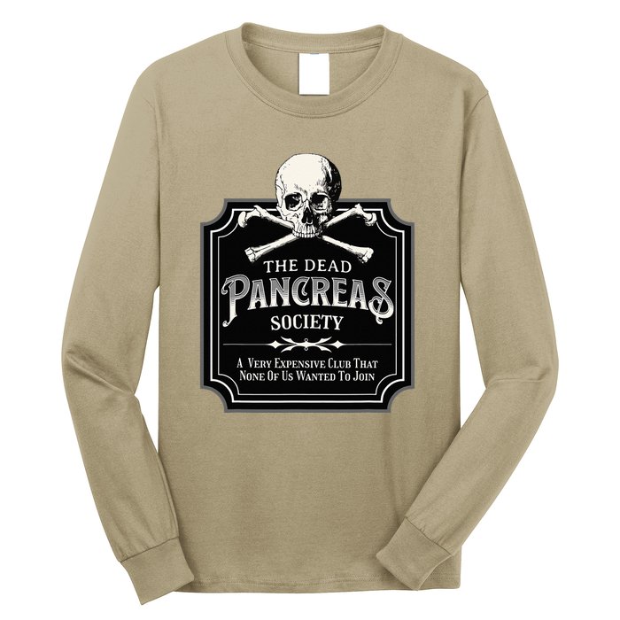 Dead Pancreas Society Type One Diabetes T1D Awareness Skull Long Sleeve Shirt