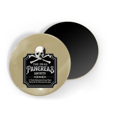 Dead Pancreas Society Type One Diabetes T1D Awareness Skull Magnet