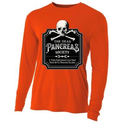 Dead Pancreas Society Type One Diabetes T1d Awareness Skull Cooling Performance Long Sleeve Crew