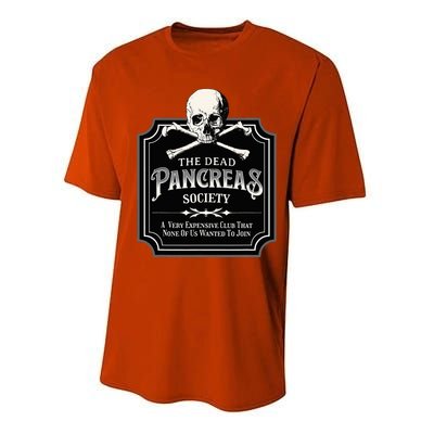 Dead Pancreas Society Type One Diabetes T1d Awareness Skull Performance Sprint T-Shirt