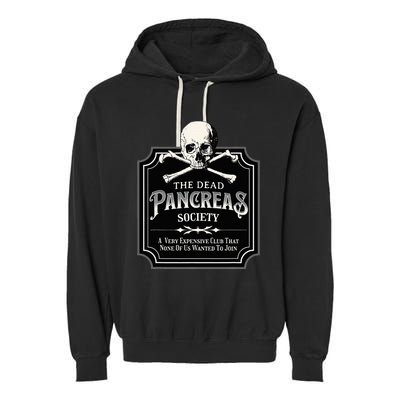 Dead Pancreas Society Type One Diabetes T1d Awareness Skull Garment-Dyed Fleece Hoodie