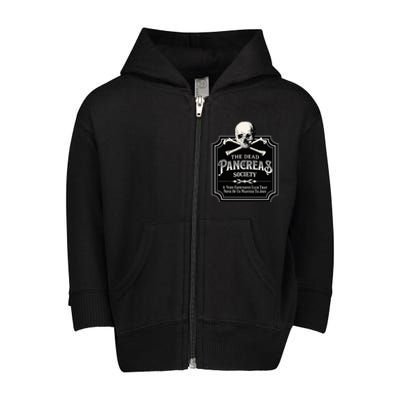 Dead Pancreas Society Type One Diabetes T1d Awareness Skull Toddler Zip Fleece Hoodie