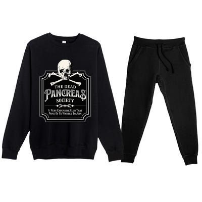 Dead Pancreas Society Type One Diabetes T1d Awareness Skull Premium Crewneck Sweatsuit Set