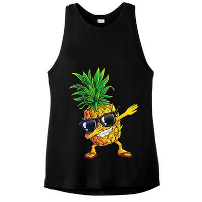 Dabbing Pineapple Sunglasses Aloha Beaches Hawaii Hawaiian Ladies PosiCharge Tri-Blend Wicking Tank