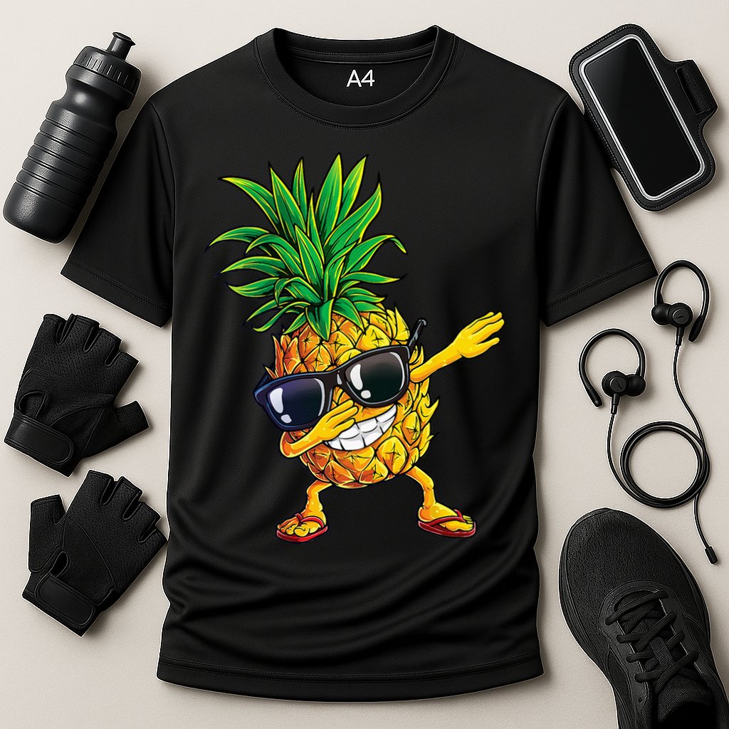 Dabbing Pineapple Sunglasses Aloha Beaches Hawaii Hawaiian Cooling Performance Crew T-Shirt