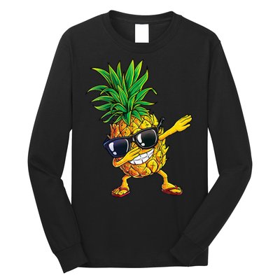 Dabbing Pineapple Sunglasses Aloha Beaches Hawaii Hawaiian Long Sleeve Shirt