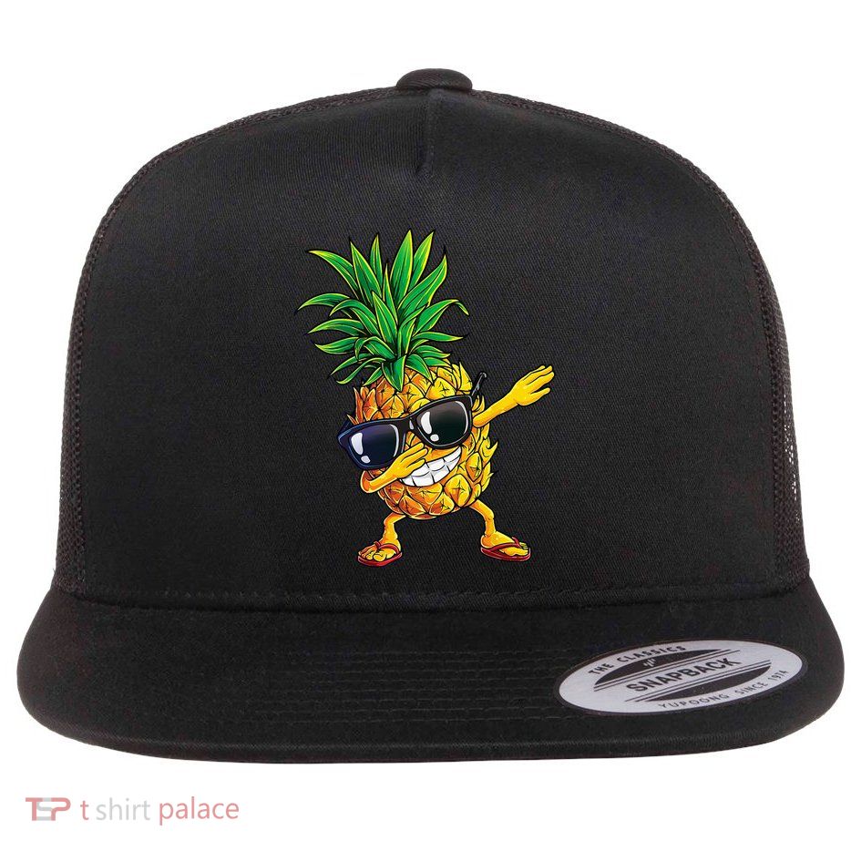 Dabbing Pineapple Sunglasses Aloha Beaches Hawaii Hawaiian Flatbill Hat