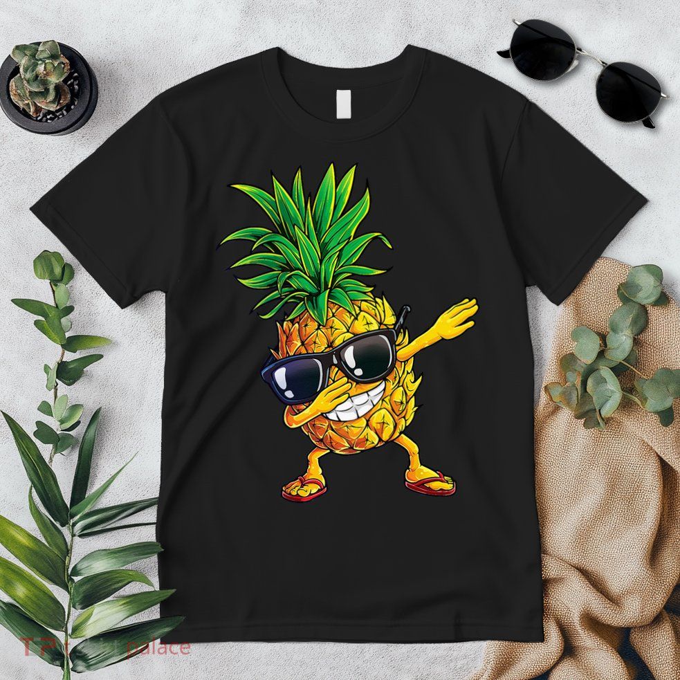 Dabbing Pineapple Sunglasses Aloha Beaches Hawaii Hawaiian Premium T-Shirt