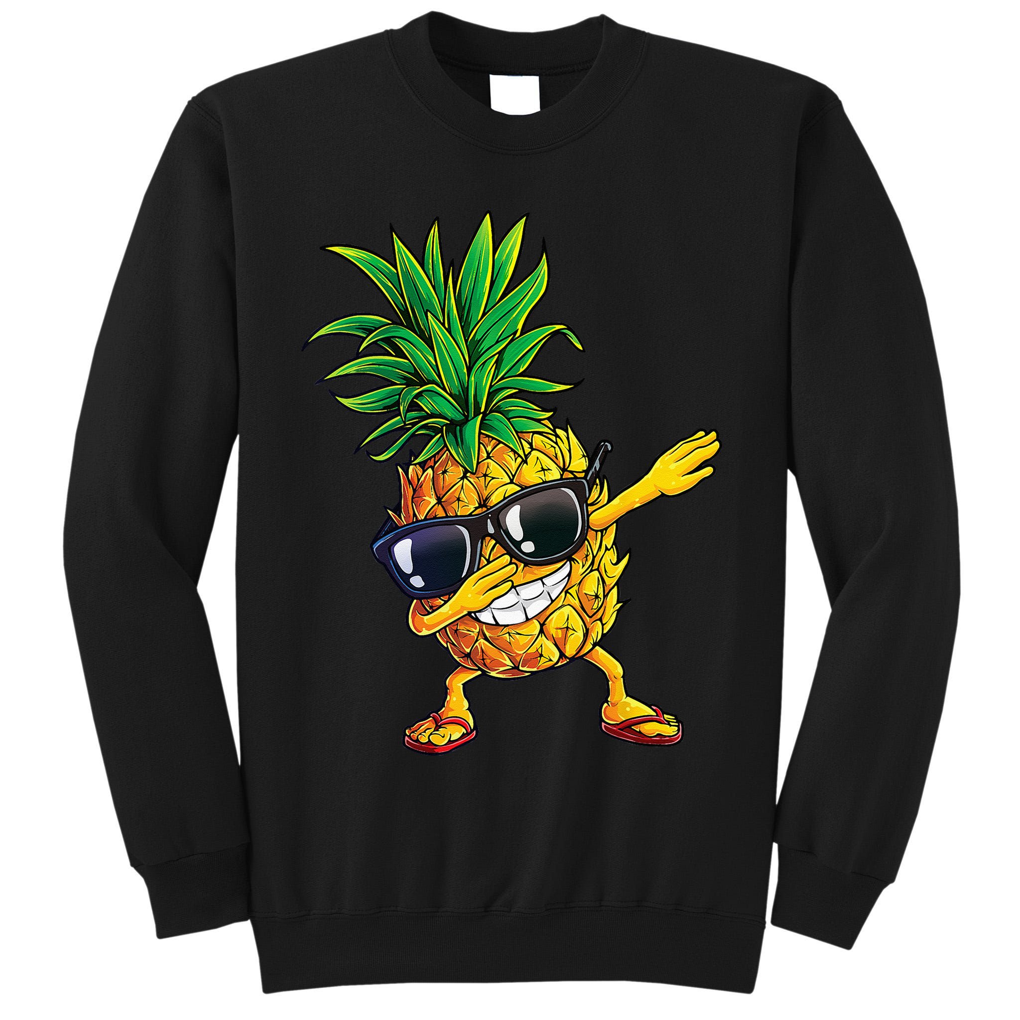 Dabbing Pineapple Sunglasses Aloha Beaches Hawaii Hawaiian Tall Sweatshirt