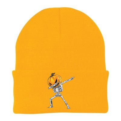 Dabbing Pumpkin Skeleton Gift Knit Cap Winter Beanie