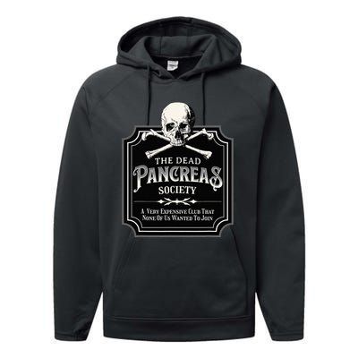 Dead Pancreas Society Type One Diabetes T1D Awareness Skull Performance Fleece Hoodie