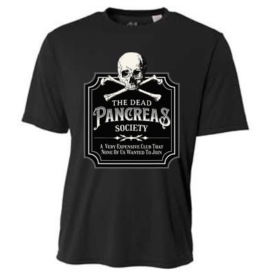 Dead Pancreas Society Type One Diabetes T1D Awareness Skull Cooling Performance Crew T-Shirt