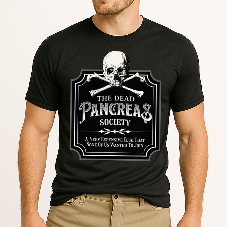 Dead Pancreas Society Type One Diabetes T1D Awareness Skull Cooling Performance Crew T-Shirt