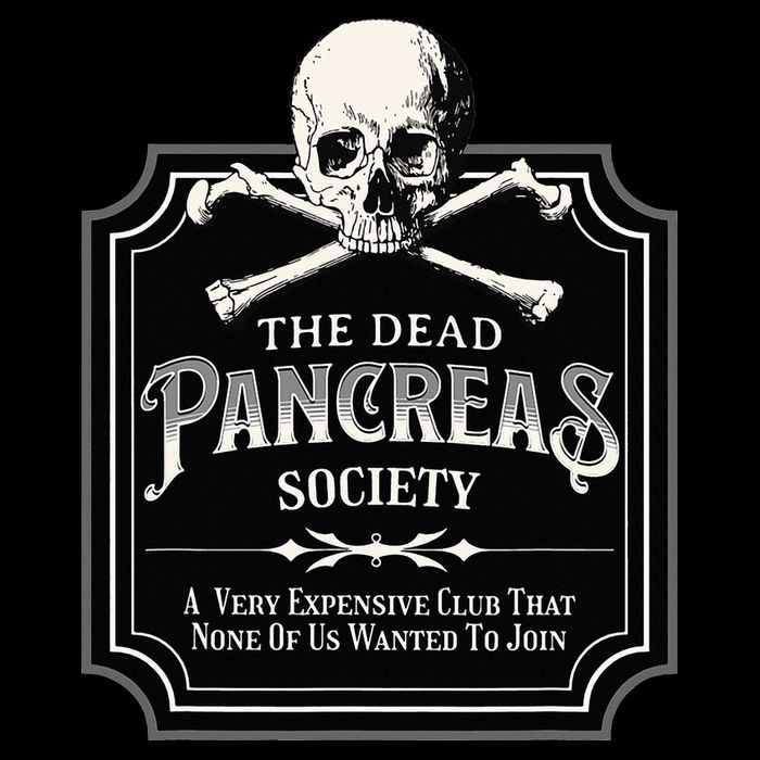 Dead Pancreas Society Type One Diabetes T1D Awareness Skull Bucket Hat