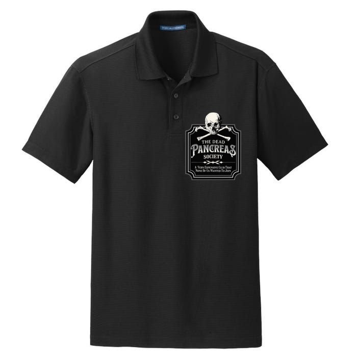 Dead Pancreas Society Type One Diabetes T1D Awareness Skull Dry Zone Grid Polo