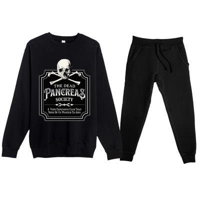 Dead Pancreas Society Type One Diabetes T1D Awareness Skull Premium Crewneck Sweatsuit Set