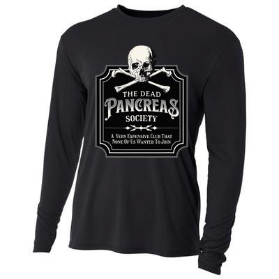 Dead Pancreas Society Type One Diabetes T1D Awareness Skull Cooling Performance Long Sleeve Crew