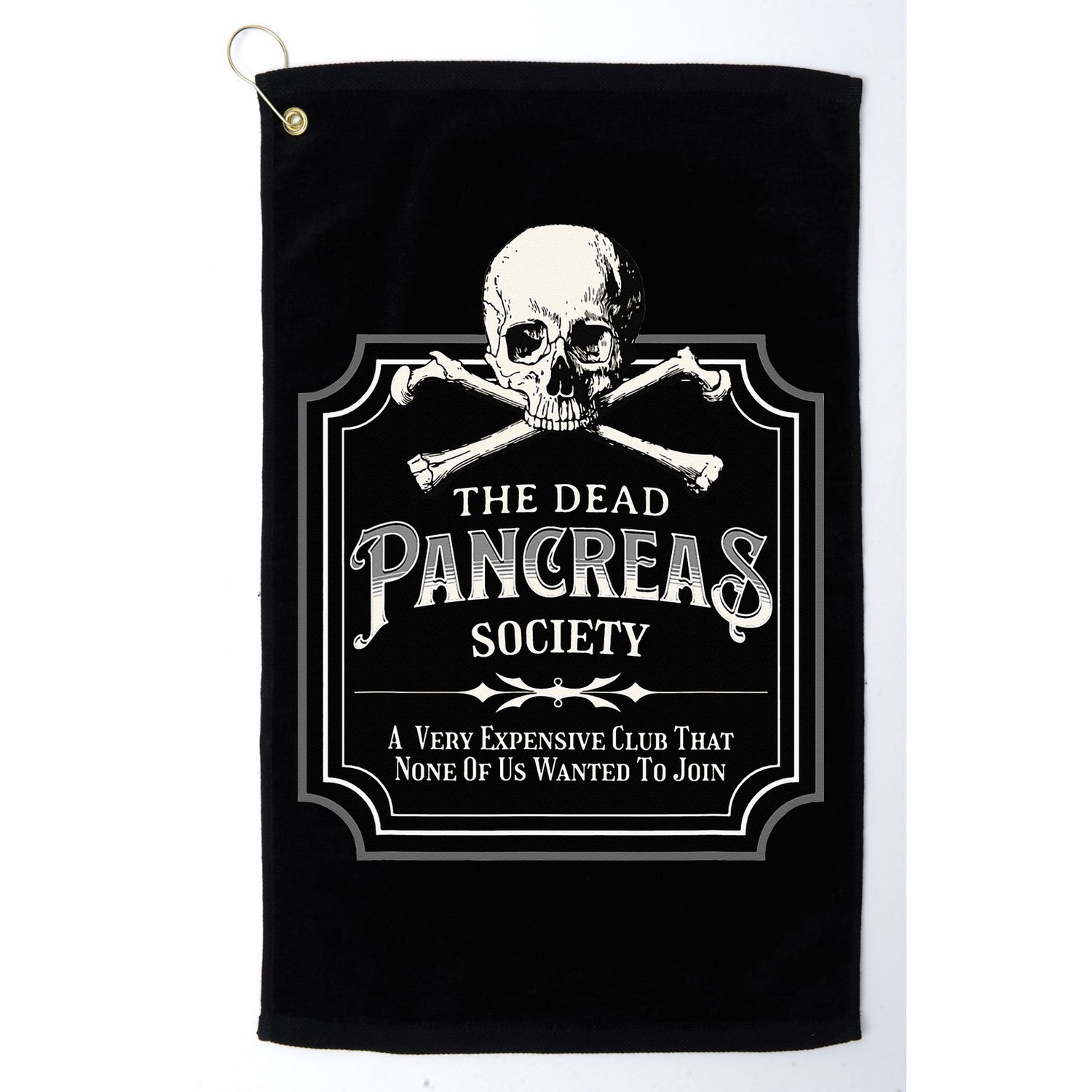 Dead Pancreas Society Type One Diabetes T1D Awareness Skull Golf Towel