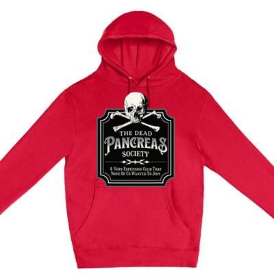 Dead Pancreas Society Type One Diabetes T1D Awareness Skull Premium Pullover Hoodie