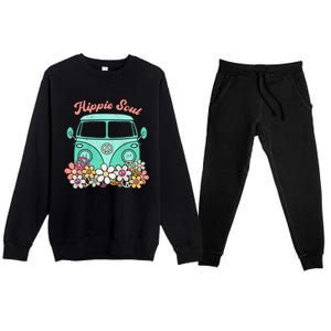 Daisy Peace Sign Hippie Soul Flower Lovers Gifts Premium Crewneck Sweatsuit Set