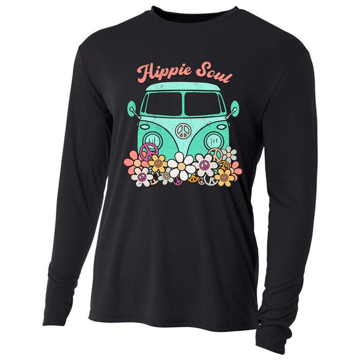 Daisy Peace Sign Hippie Soul Flower Lovers Gifts Cooling Performance Long Sleeve Crew