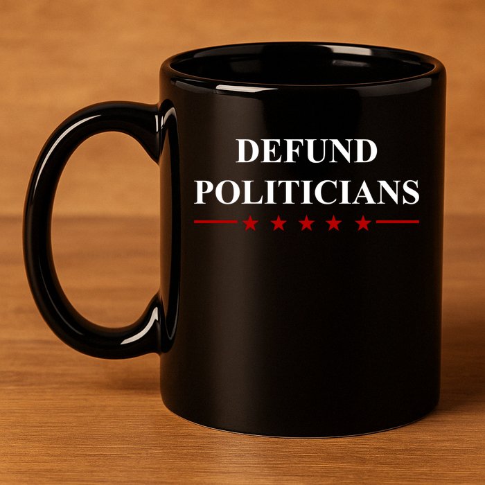 Defund Politicians Simple Logo 11oz C Handle Ceramic Mug