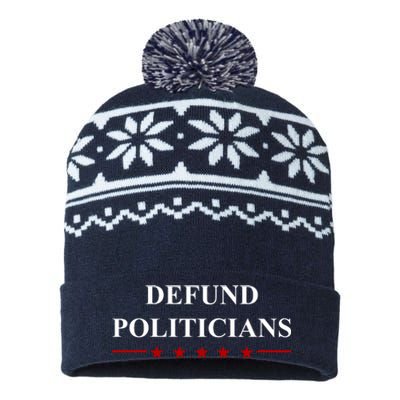 Defund Politicians Simple Logo USA-Made Snowflake Beanie