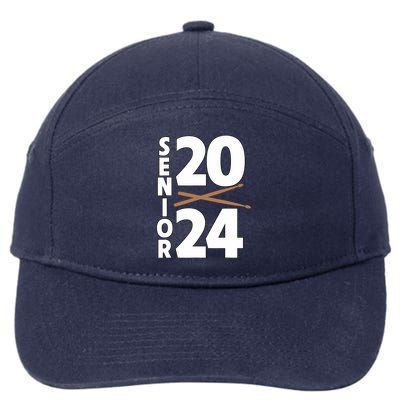 Drum Player Senior Class Of 2024 Marching Band Student 7-Panel Snapback Hat