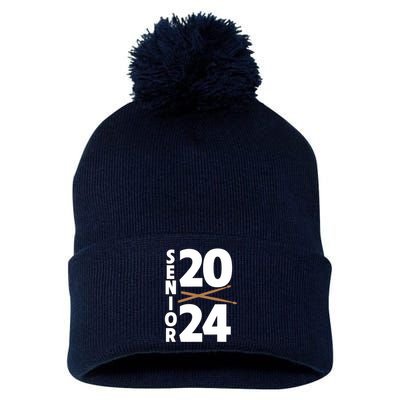 Drum Player Senior Class Of 2024 Marching Band Student Pom Pom 12in Knit Beanie