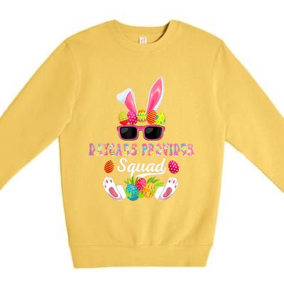 Daycare Provider Squad Costume Bunny Sunglasses Easter Eggs Premium Crewneck Sweatshirt