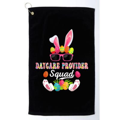 Daycare Provider Squad Costume Bunny Sunglasses Easter Eggs Platinum Collection Golf Towel