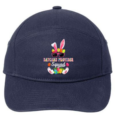 Daycare Provider Squad Costume Bunny Sunglasses Easter Eggs 7-Panel Snapback Hat