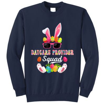 Daycare Provider Squad Costume Bunny Sunglasses Easter Eggs Tall Sweatshirt