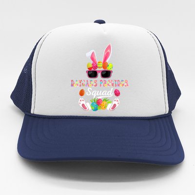 Daycare Provider Squad Costume Bunny Sunglasses Easter Eggs Trucker Hat