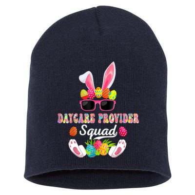 Daycare Provider Squad Costume Bunny Sunglasses Easter Eggs Short Acrylic Beanie