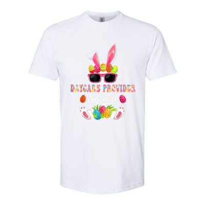 Daycare Provider Squad Costume Bunny Sunglasses Easter Eggs Softstyle CVC T-Shirt