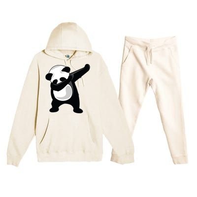 Dabbing Panda Shirts Cute Animal Giant Panda Bear Dab Dance Premium Hooded Sweatsuit Set