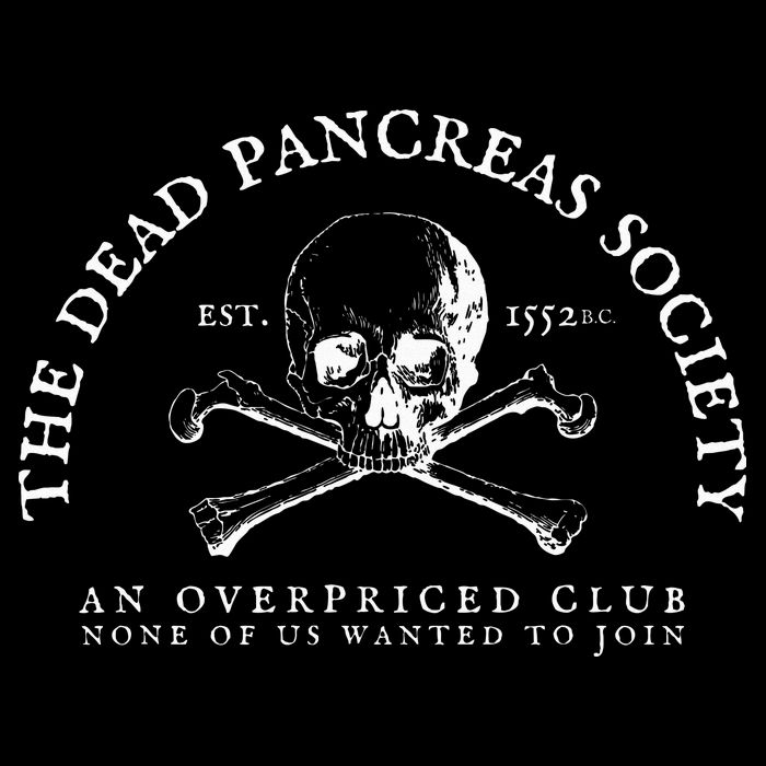 Dead Pancreas Society Type One Diabetes T1D Awareness Skull Doggie Tank